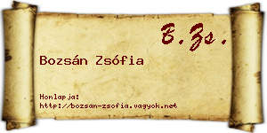 Bozsán Zsófia névjegykártya