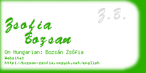 zsofia bozsan business card