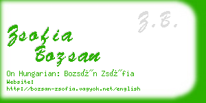 zsofia bozsan business card